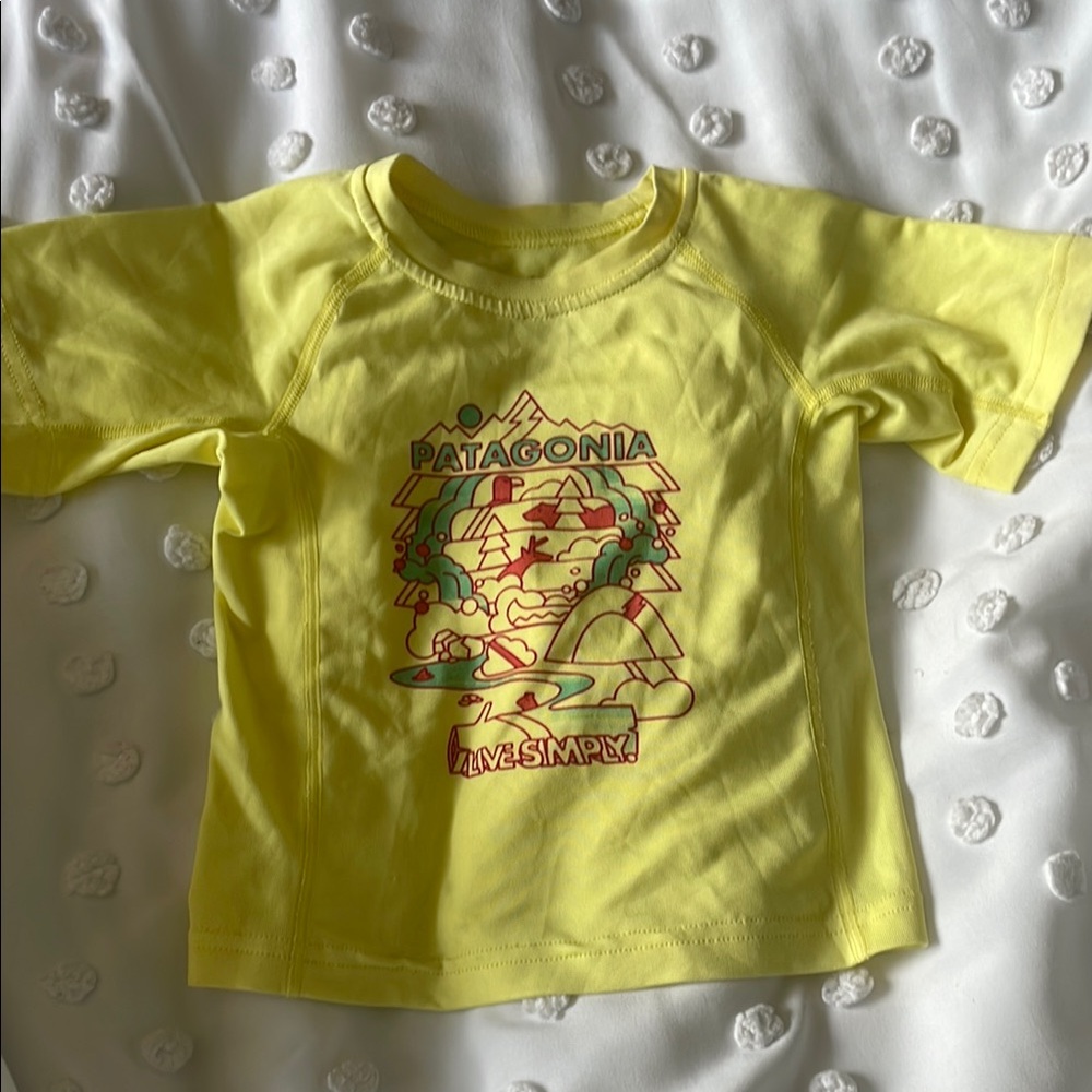 Patagonia Yellow Short Sleeve Tee with Graphic Print